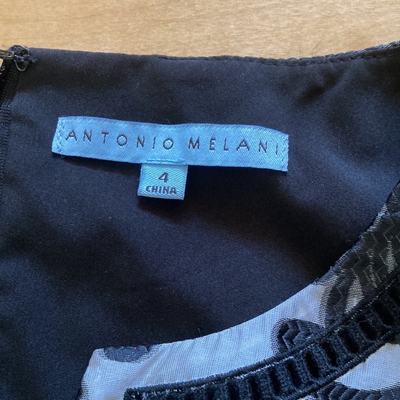 Beautiful Size 4 Antonio Melani black and white dress with lace pattern - Picture 3 of 11